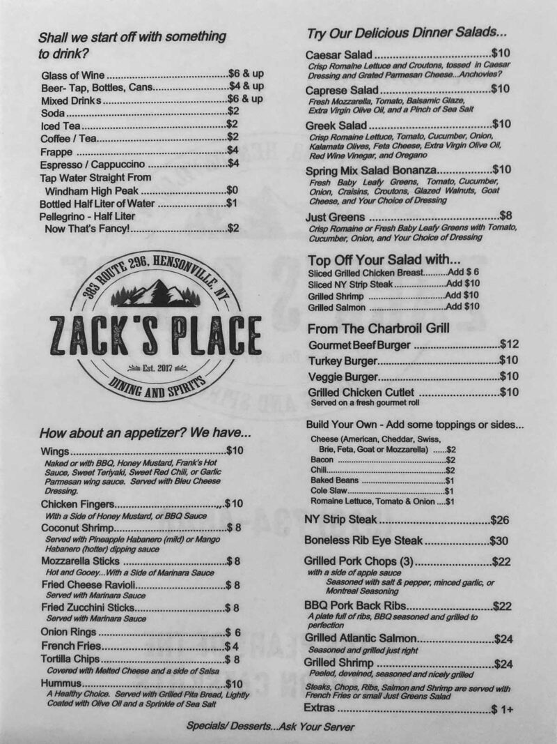 ZACK'S PLACE